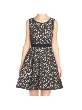 NWOT - Black Laser Cut Fit & Flare Dress
